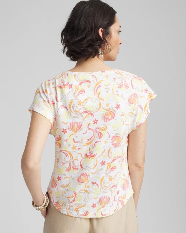 Slub Keyhole-Neck Tee - image 3